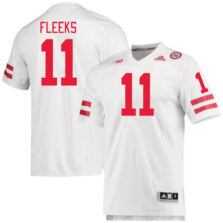 Men #11 Joshua Fleeks Nebraska Cornhuskers College Football Jerseys Stitched Sale-White